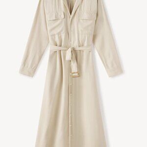 Buck Mason Silken Twill Studio Shirt Dress, Size Small